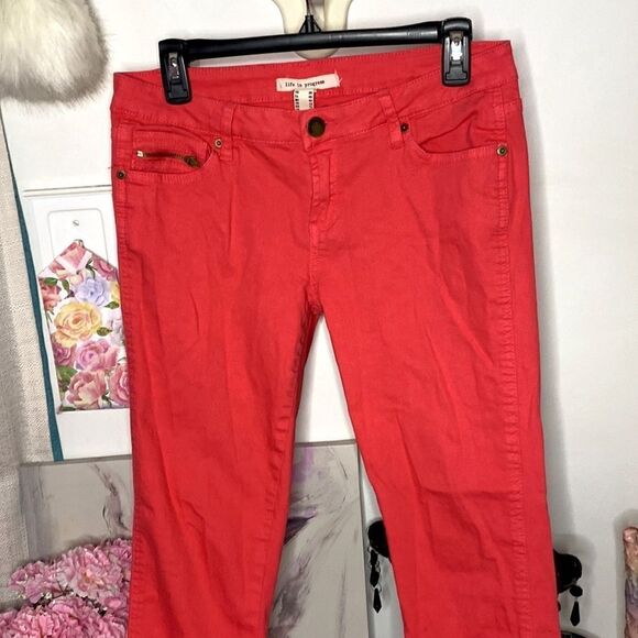 🌷 Life in Progress🌷 Coral Pink Pants Jeans - Picture 2 of 5